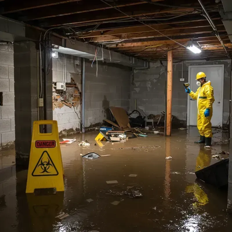 Flooded Basement Electrical Hazard in Durand, IL Property