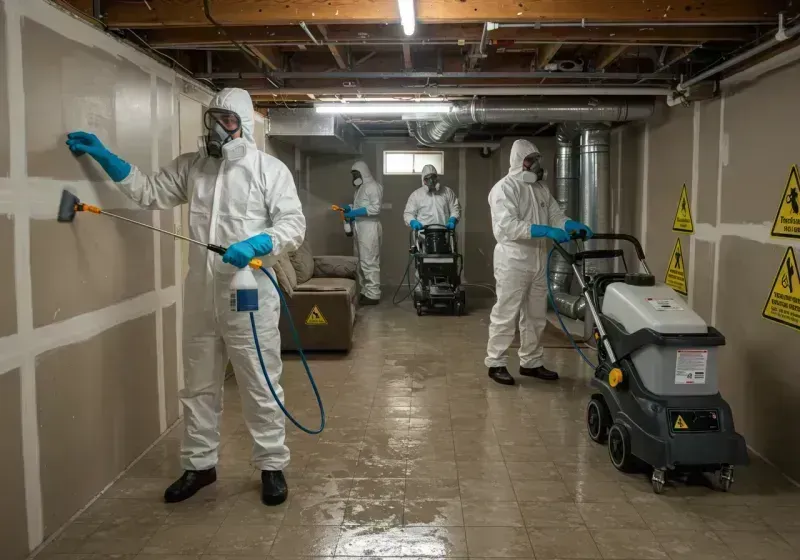 Basement Moisture Removal and Structural Drying process in Durand, IL